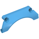 Light blue LEGO Technic panel, part 42531, arched car mudguard with straight top and three pin holes.