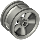 Light grey LEGO Wheel 30.4mm D. x 20mm with no pin holes, 5 large spokes, and a center cross axle hole.