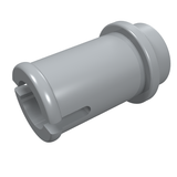 Light gray LEGO Technic Pin 1/2 without friction ridges, a cylindrical part with a flanged end.