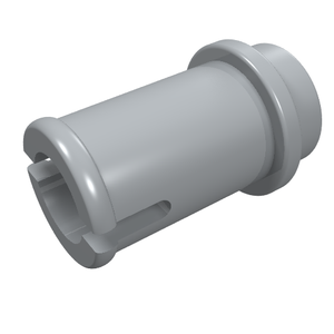 Light gray LEGO Technic Pin 1/2 without friction ridges, a cylindrical part with a flanged end.