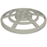 Light gray LEGO 6x6 inverted webbed radar dish, featuring four studs on the raised central hub.
