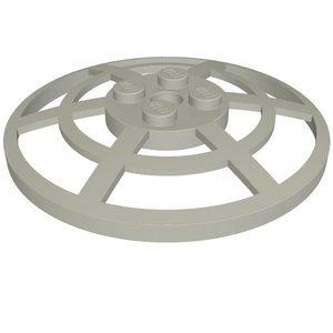 Light gray LEGO 6x6 inverted webbed radar dish, featuring four studs on the raised central hub.