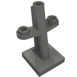 Dark gray LEGO Part 4289, Boat, Mast 2 x 2 x 3 Inclined with Stud on Top and Two Sides.