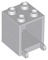 Light gray LEGO 4345 Container, Box 2 x 2 x 2 piece with an open front.