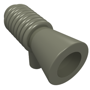 A grey LEGO Minifigure Utensil Loudhailer, also known as a Megaphone or SW Blaster, featuring a ribbed grip.