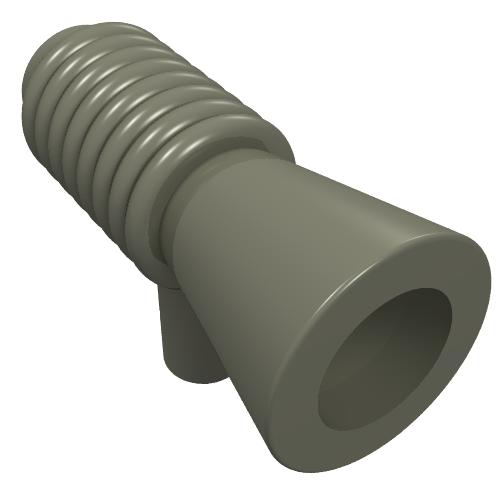 A grey LEGO Minifigure Utensil Loudhailer, also known as a Megaphone or SW Blaster, featuring a ribbed grip.