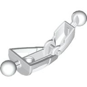 Light grey LEGO Bionicle Toa Nuva leg section, articulated with ball joints at both ends.