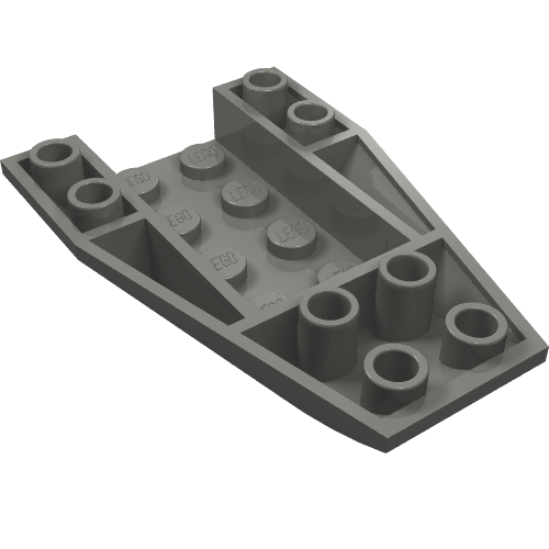 Dark gray LEGO 43713 Wedge 6 x 4 Triple Inverted Curved piece, shown from an angled top-down view.