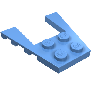 Light blue LEGO Wedge Plate 4x4, part 43719, viewed from an angle showing four studs on top.