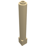 Tan LEGO 43888 cylindrical pillar with a square base and a hollow stud on top.
