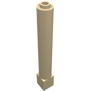 Tan LEGO 43888 cylindrical pillar with a square base and a hollow stud on top.
