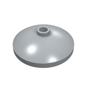 Light grey LEGO 43898 Dish 3 x 3 Inverted (Radar) part, angled view.