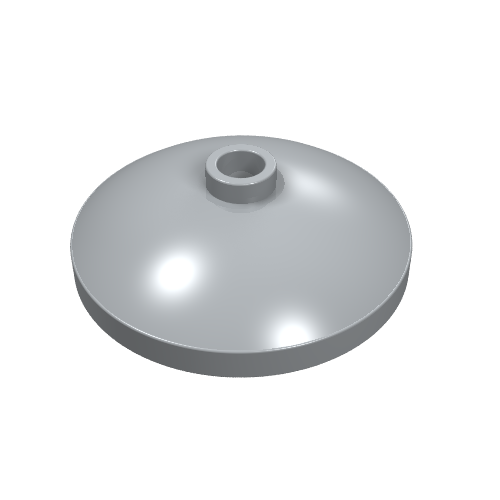 Light grey LEGO 43898 Dish 3 x 3 Inverted (Radar) part, angled view.