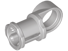 A light bluish gray LEGO Technic axle and pin connector, a smooth toggle joint part.
