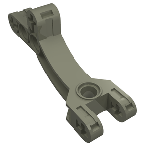 Grey LEGO Bionicle Rahkshi Chest Section (part 44136), a curved Technic beam with multiple pin and axle connections.