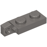 Dark grey LEGO Hinge Plate 1x2 Locking with 1 Finger on End without Bottom Groove, part 44301b.