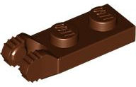 Brown LEGO 44302 Hinge Plate 1 x 2 Locking with 2 Fingers on End.