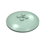 Light mint green LEGO 6x6 inverted dish radar plate with four solid studs.