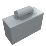 Grey LEGO 4449 minifigure utensil briefcase with a rounded handle on top.
