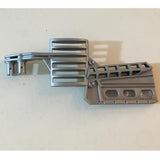 LEGO 44843 Sports Hockey Stick, silver, with 2 pins on handle and 3 oval holes on blade.