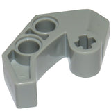 Grey LEGO Technic Axle and Pin Connector 2 x 4 Double Sloped, featuring two pinholes and one axle hole.