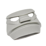 Light gray LEGO Sports Hockey Mask 3 with wraparound scowl, eye holes, and raised nose on a white background.