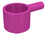 Magenta LEGO minifigure utensil saucepan with a round cup and a short cylindrical handle