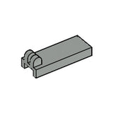 Grey LEGO 4531 Hinge Tile 1 x 2 1/2 with 2 Fingers on Top, depicted from an isometric view.