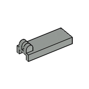 Grey LEGO 4531 Hinge Tile 1 x 2 1/2 with 2 Fingers on Top, depicted from an isometric view.