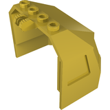 A sand yellow LEGO 45406 Windscreen 4 x 6 x 4 Cab with Hinge and 1 x 4 Bottom Cutout, seen from an angle.