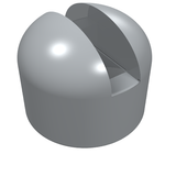 A single medium gray LEGO 4592 Antenna Small Base, cylindrical with a rounded top and a U-shaped slot.