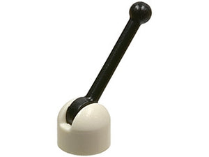 LEGO 4592c02 Antenna Small Base with Lever (4592 / 4593), featuring a white base and black lever.
