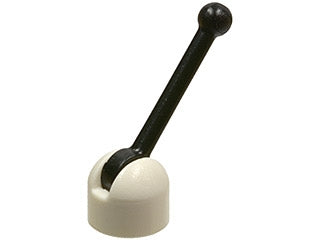 LEGO 4592c02 Antenna Small Base with Lever (4592 / 4593), featuring a white base and black lever.