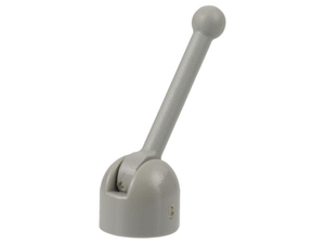 Light gray LEGO part 4592c03, an Antenna Small Base with Lever, featuring a tilted lever with a ball end.