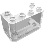 Clear LEGO 4594 Windscreen 2 x 4 x 2 Vertical brick, showing studs and interior structure.