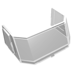 Translucent light gray LEGO 4x6x4 cab windscreen with hinge. Angled clear plastic piece for vehicles.