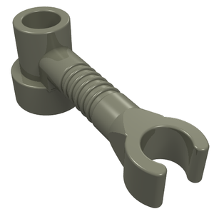 Gray LEGO Bar 1x3 with Clip and Stud Holder, also known as Robot Arm 4735.