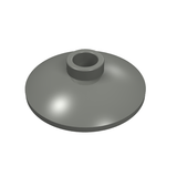 Gray LEGO 4740 Dish 2 x 2 Inverted (Radar) part on a white background