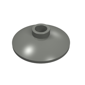 Gray LEGO 4740 Dish 2 x 2 Inverted (Radar) part on a white background