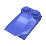 Blue LEGO Slope, Curved 3 x 2 x 2/3 with 2 Studs, Wing End piece, part 47456.