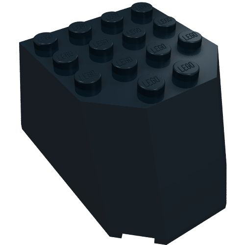 Dark blue LEGO 47506 Windscreen 6x4x3 Flat Top brick with visible studs on its surface.