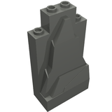 Dark gray LEGO Rock Panel 2 x 4 x 6, featuring irregular rocky textures and two studs on top.