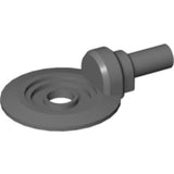 Dark grey LEGO 48289 Sports Minifigure Stand Hockey Shooter, Middle part, showing a circular base with central hole and side shaft.