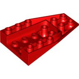 Red LEGO 4856a wedge plate, 6x4, triple inverted with connections between 2 studs.