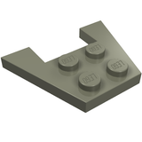 Dark Stone Grey LEGO Wedge, Plate 3 x 4 without Stud Notches (part 4859) showing four studs.