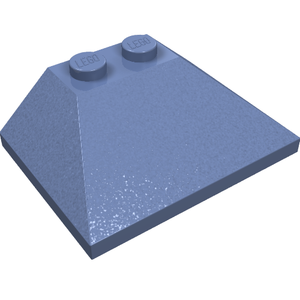 Light blue LEGO Slope 45 3 x 4 Double brick with two studs on top.
