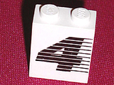 White LEGO 1x2x2 panel with solid studs, featuring a black number 4 design composed of horizontal lines.