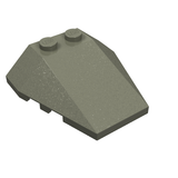 A grey LEGO 48933 Wedge 4 x 4 Triple brick with two studs on top, showing the sloped side and stud notches.