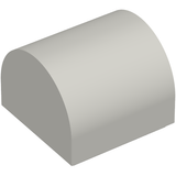 Light gray LEGO Slope, Curved 1 x 1 x 2/3 Double part, viewed from an isometric angle.