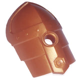 Metallic bronze LEGO large figure shoulder armor with smooth layered plates and a prominent pin hole.